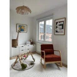 Schommelstoel Van Massief Hout En Terracotta Stof -VIDAXL Winkel cb91d84530584a368cf045bed1f24b01