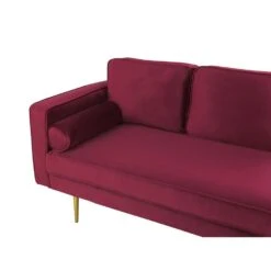 MIRAMAS - Chaise Longue - Rood - Linkerzijde - Fluweel -VIDAXL Winkel cbc314d028a648d69447642c9301b66b