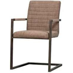 WOOOD Bas Eetkamerstoelen - Geweven Stof - Bruin Melange - Set Van 6 -VIDAXL Winkel cc0c0caa3d8b4ba388b778fd4553b2ed