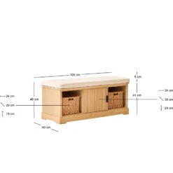 Houten Halbank Met 1 Deur En 2 Opbergvakken Met Beige Fluwelen -VIDAXL Winkel cc84de68794c487a95fd5341193c9c5a