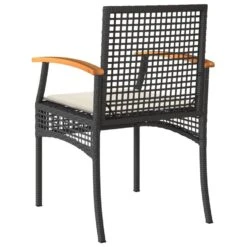 VidaXL - Tuinstoelen - Zwart - Poly Rattan En Acaciahout - 4 Stuks - Met Kussens -VIDAXL Winkel cc9915a44f254ba6bdf942c8b44595e6