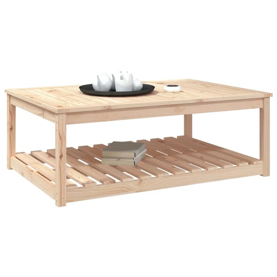 VidaXL - Loungetafel Met Opbergruimte - Naturel - Grenenhout - 121x82,5x45 Cm 4 VidaXL - Loungetafel Met Opbergruimte - Naturel - Grenenhout - 121x82,5x45 Cm - Afbeelding 4