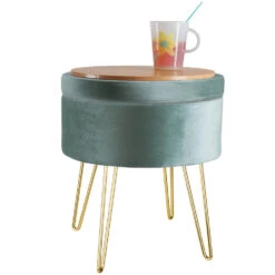 Tectake Hocker Ava Gestoffeerd In Fluweellook 300kg Met Opbergruimte, Turkoois -VIDAXL Winkel ccd3f150a16d4c77ab76cb6f482c33a5