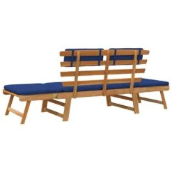 VidaXL - Tuinbank - Blauw - Acaciahout - 190 Cm - 2-in-1 - Met Kussen -VIDAXL Winkel ccdeb62da3a4497da98cd89d0bd1b7cd