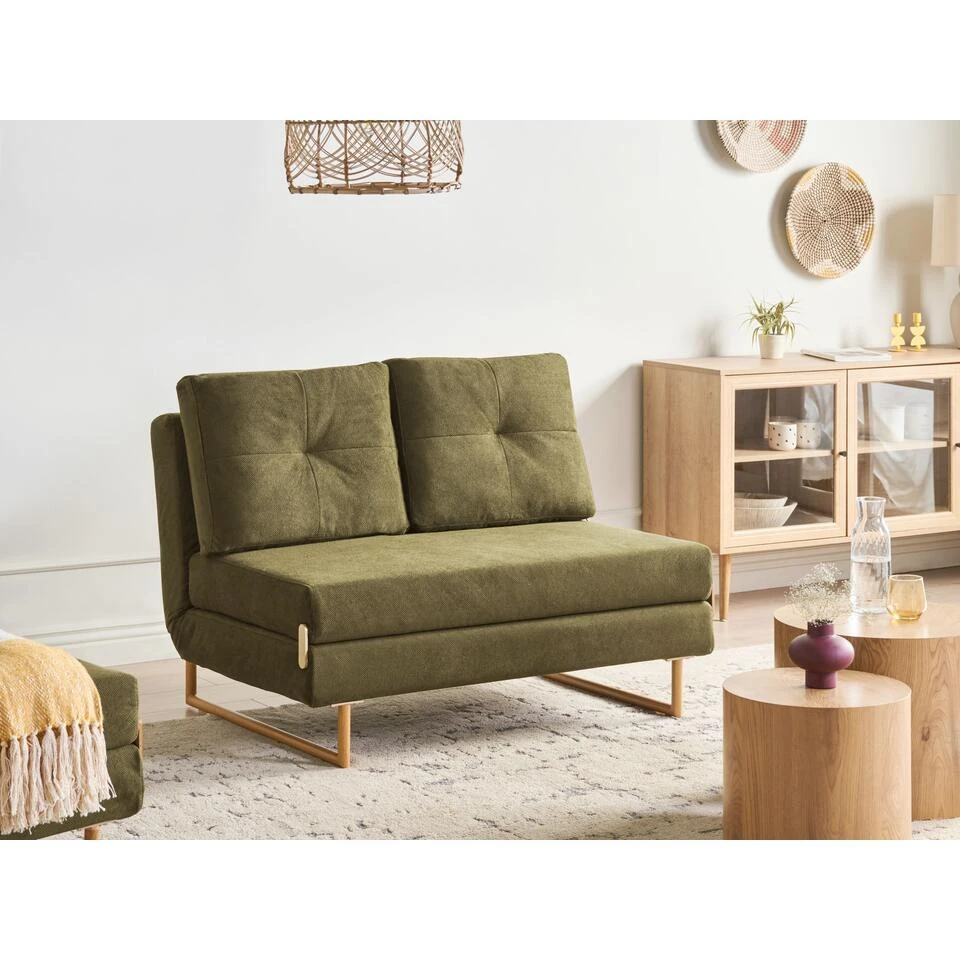 JERSLEV - 2-zits Slaapbank - Groen - Stof 2 JERSLEV - 2-zits Slaapbank - Groen - Stof - Afbeelding 2