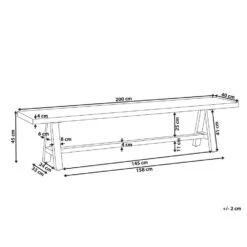 TONNARE - Tuinbank - Licht Hout - 200 Cm - Beton -VIDAXL Winkel cd1aa6df40f44c9b9d678839142bf8de