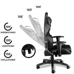 Ocazi Chicago Gamingstoel - Bureaustoel - Zwart 10 Ocazi Chicago Gamingstoel - Bureaustoel - Zwart -VIDAXL Winkel cd57ada129f5408f9387bd5f74c1b8bd