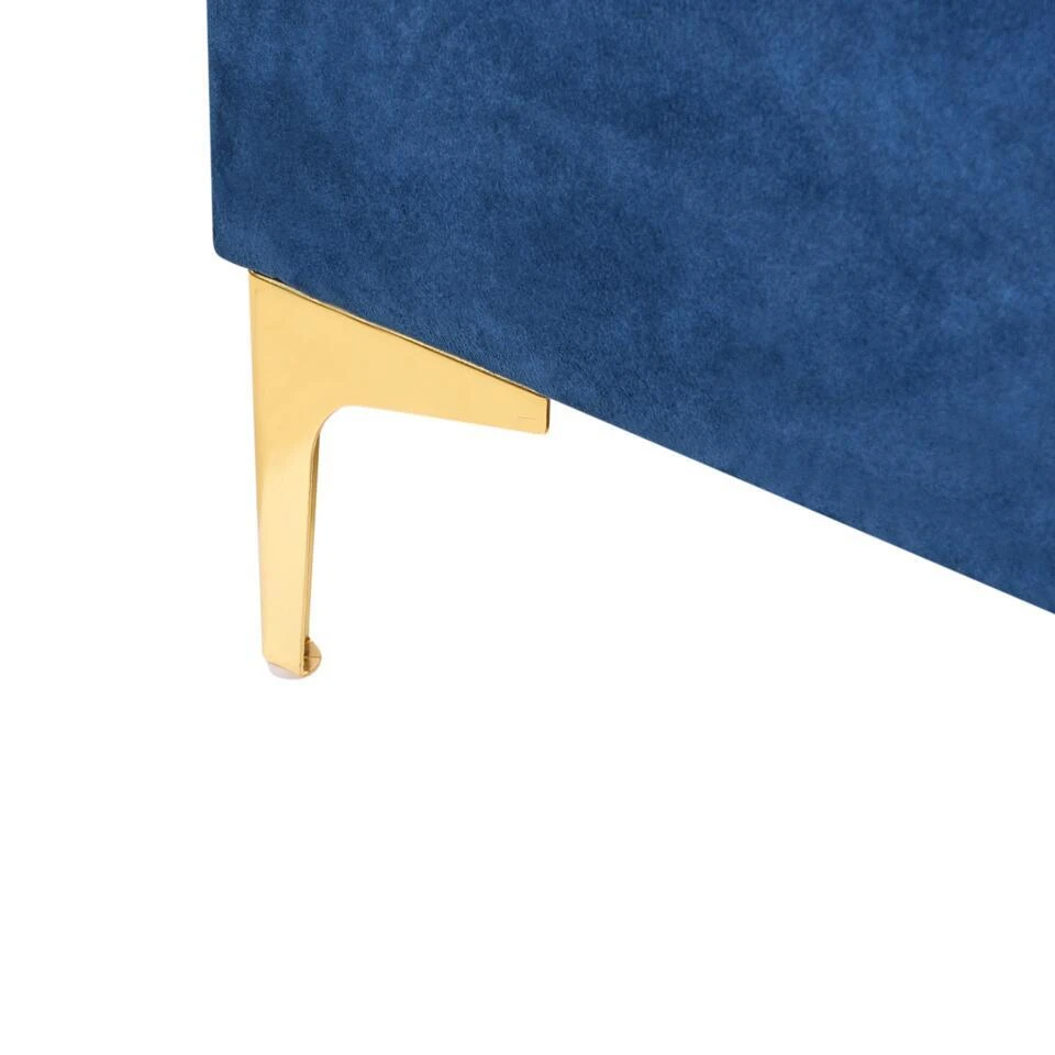 ABERDEEN - Ottomaan Met Opbergruimte - Marineblauw - Fluweel 8 ABERDEEN - Ottomaan Met Opbergruimte - Marineblauw - Fluweel - Afbeelding 8