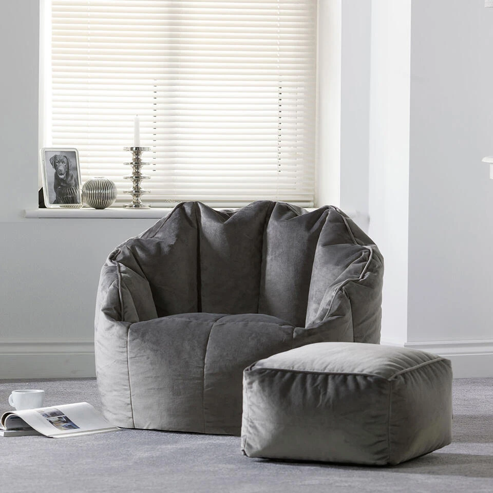 Icon Zitzak Sirena - Fluwelen Zitzak - Houtskool 2 Icon Zitzak Sirena - Fluwelen Zitzak - Houtskool - Afbeelding 2