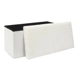 Home Deco Poef - Cocoonen - MDF/polyester - Wit - 76 X 38 Cm -VIDAXL Winkel ce98afdd687c4aaba6f50d5a26ba0922