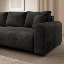 Meubella - Hoekbank Mindin - Zwart Velvet - Universeel -VIDAXL Winkel d0a9f70927434eb18b7a092c50b7ae45