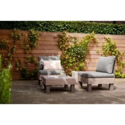 Keter Signature Elements Balkonset 2 Personen - Met Groene Kussens - Cappuccino -VIDAXL Winkel d13223ad41174152b69ab17d99388170