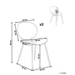 LUANA - Eetkamerstoel Set Van 2 - Zwart - Bouclé -VIDAXL Winkel d142c3cbf9c5427bb70d39ec7eff8a43