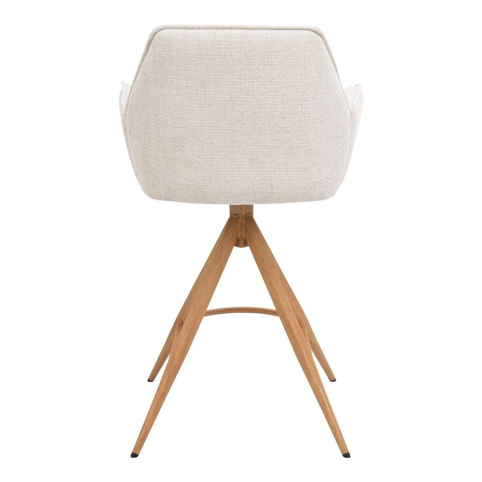 Barstoel Beige/Naturel - Zithoogte 66cm - Noa - Set Van 2 6 Barstoel Beige/Naturel - Zithoogte 66cm - Noa - Set Van 2 - Afbeelding 6