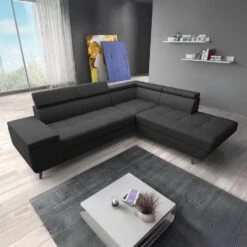 Meubella - Hoekbank Destiny - Zwart - Stof - Rechts -VIDAXL Winkel d2234ae8f453434297cc735c8487bdea