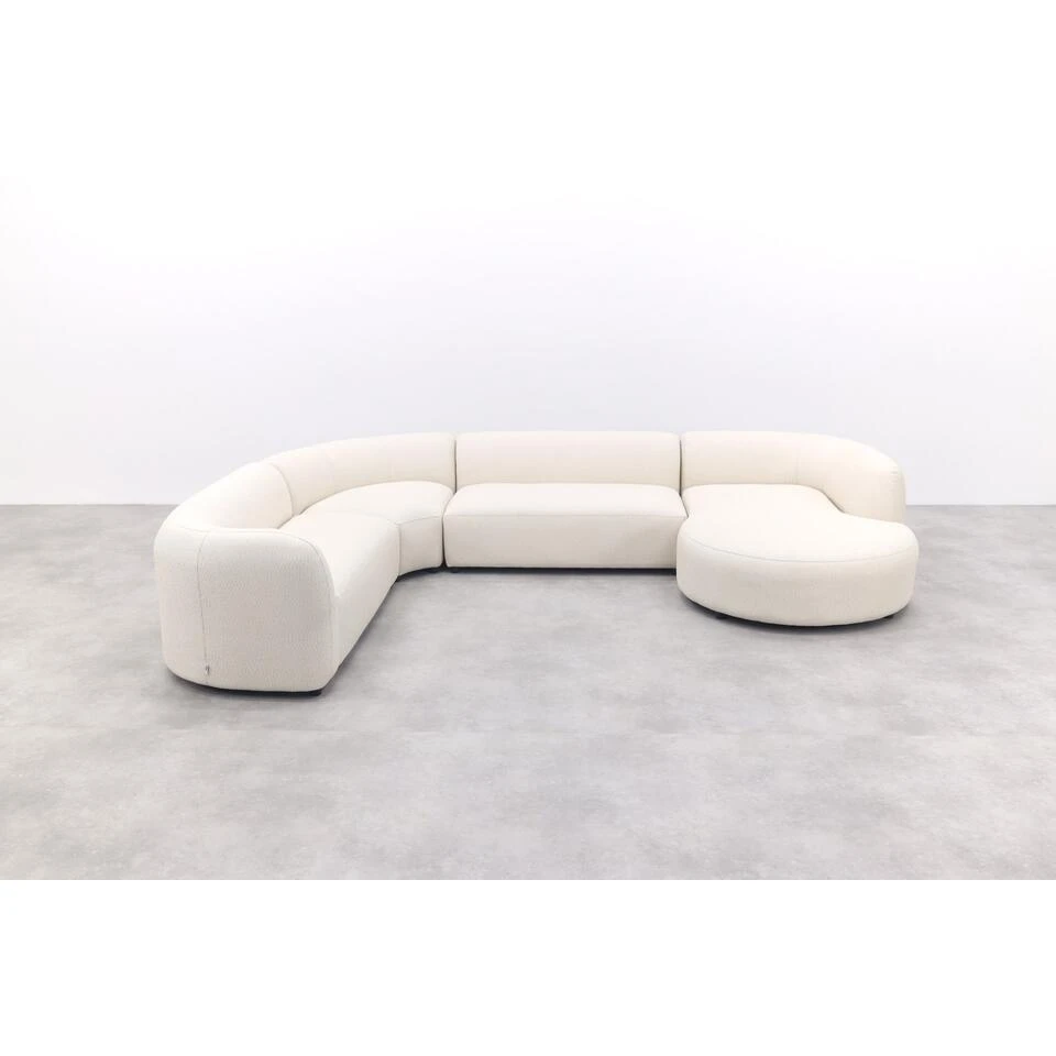 Madeira Ronde U-vorm Hoekbank + Chaise Longue Links - Naturel Sunbrella 3 Madeira Ronde U-vorm Hoekbank + Chaise Longue Links - Naturel Sunbrella - Afbeelding 3
