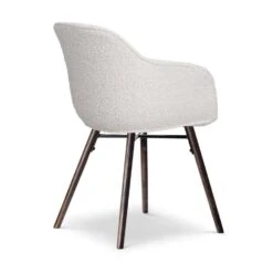 Nolon Nena-Mare Eetkamerstoel Bouclé Beige - Armleuning - Walnoot Poten -VIDAXL Winkel d3bc0497235d485b813d0daf157e0ac4