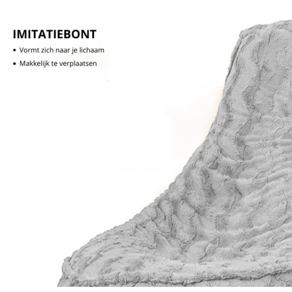 Parya Stoel Zitzak Bont - Zitzakfauteuil - Woonkamerzitzak - Grijs - Senior 4 Parya Stoel Zitzak Bont - Zitzakfauteuil - Woonkamerzitzak - Grijs - Senior - Afbeelding 4