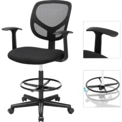 Bobbel Home - Bureaustoel - In Hoogte Verstelbaar - 360° Draaibaar - Zwart -VIDAXL Winkel d4b2f8827d1a40c2a3387fc6c8bb4fd0