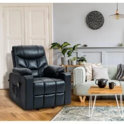 CLP Fauteuil Andover Zwart Frame - Kunstleer - Zwart -VIDAXL Winkel d51f49fd88924f45b5159c0546bcbd91