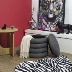 Home Deco Factory Poef/krukje - Boucle - Grijs - D37 X H44 Cm -VIDAXL Winkel d6a418eda5154f89aa2df218a9c87462