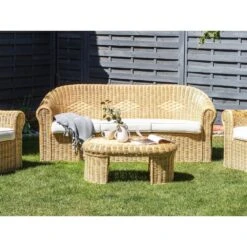 LIVADEIA - 3-zits Tuinbank - Natuurlijk - Rotan -VIDAXL Winkel d78041ce4ba048de8ecb9bc847fb6202