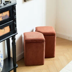 Scandinavische Velours Terracotta Woonkamerpoef -VIDAXL Winkel d7b5b325e89d453cbb02610f920e26eb