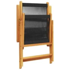 VidaXL- Tuinstoelen - Zwart - Massief Acaciahout En Polypropeen - 2 Stuks -VIDAXL Winkel d7f24c6ec071473faa0f2aa1d6c7593a