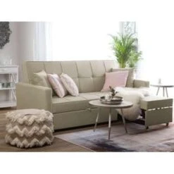 Beliani Slaapbank - GLOMMA Beige Polyester -VIDAXL Winkel d80bc6fa8a0b4a86bc7f45a1dbf8030c