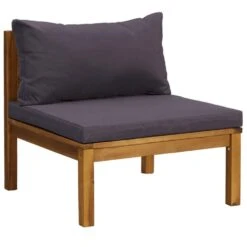 VidaXL - Loungebank - Grijs - Acaciahout - 3 Stuks - Met Kussens -VIDAXL Winkel d953aa36f9d24ba48402291944a00e0b