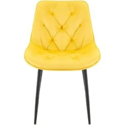CLP Set Van 2 Eetkamerstoel Wallace Zwart Frame - Fluweel - Geel -VIDAXL Winkel da297b5a543d4f0d9b6936342cb1a826