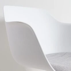 Nolon Noa-Liz Eetkamerstoel Wit - Lichtgrijs Kussen - Zwarte Poten -VIDAXL Winkel dad709c4c0464d29b6b31412e6a44af1