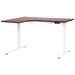 DESTINES - Elektrisch Bureau - Donkerhout/Wit - Links - Vezelplaat -VIDAXL Winkel dae6c1fc82584d0c9608f52e3bff1800