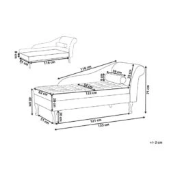PESSAC - Chaise Longue - Lichtgrijs - Rechterzijde - Fluweel -VIDAXL Winkel db03e5ca1fa648de9ae5537018f29445