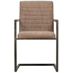 WOOOD Bas Eetkamerstoelen - Geweven Stof - Bruin Melange - Set Van 6 -VIDAXL Winkel db83db94114a4a5d808e176a49af4cc6