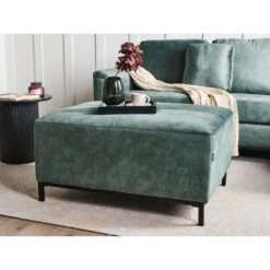 OSLO - Ottomaan - Blauwgroen - Fluweel -VIDAXL Winkel dbe1da90c5594242ad4bcaff53b36f12