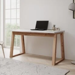 Meubella - Ithaca - Bureau - Wit - 135x65 Cm -VIDAXL Winkel dc3fb9a08a25491681cdd1469807f663