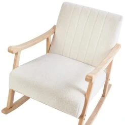 LEKNES - Schommelstoel - Gebroken Wit - Bouclé -VIDAXL Winkel dc849cb28e534eb69db4130b4c8de29c