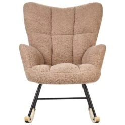 OULU - Schommelstoel - Zandbeige - Bouclé -VIDAXL Winkel dcd4fc9eebeb455cb3340b0bfd2de137