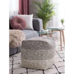 Beliani Poef HIRRI - Grijs Katoen -VIDAXL Winkel dd0564ddd04249c98787bee81a4c0e0b