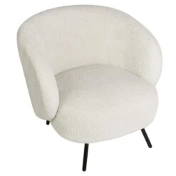 MAKELA - Fauteuil - Wit - Bouclé -VIDAXL Winkel dd61a1d1c70d4bf197b2dd1dd9be4be1