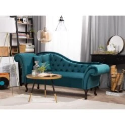 LATTES - Chaise Longue - Blauw - Linkerzijde - Fluweel -VIDAXL Winkel dd6a5275dd2143bd95d848859985a39d