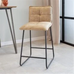 Industriële Barkruk Jelle Beige - Zithoogte 65 Cm - Stof - Beige -VIDAXL Winkel ddd289e21e414aa8a1eb68ba3203142a