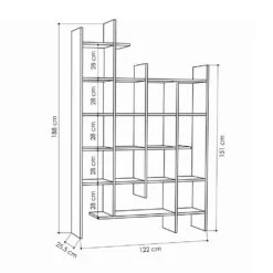 CALICOSY - Rek MANCO - Wit - 188x122x25,5 Cm -VIDAXL Winkel de1e389f4e9d4a649ef6fe4ffbe97d44