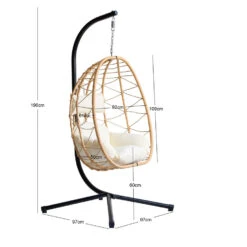 Hangstoel Van Bruin Rotan En Metaal -VIDAXL Winkel de76450f59b64f0597fed5f866bd490d