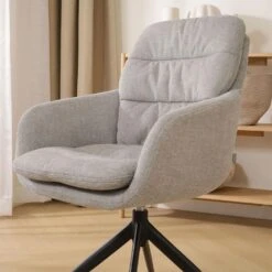 Nolon Nola-Mia Eetkamerstoel Grijs - Draaibaar - Armleuning - Zwart -VIDAXL Winkel dedbe783260148a08739935b76b23885