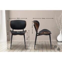 CLP Set Van 2 Eetkamerstoel Enid Kunstleer - Walnoot/zwart -VIDAXL Winkel df2be13882394370bf5353e647a334f9