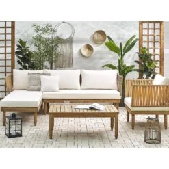 CREMONA - Loungeset Voor 4 - Lichte Houtkleur - Acaciahout -VIDAXL Winkel df422f31553645cf9fdf7b9af7471b2c