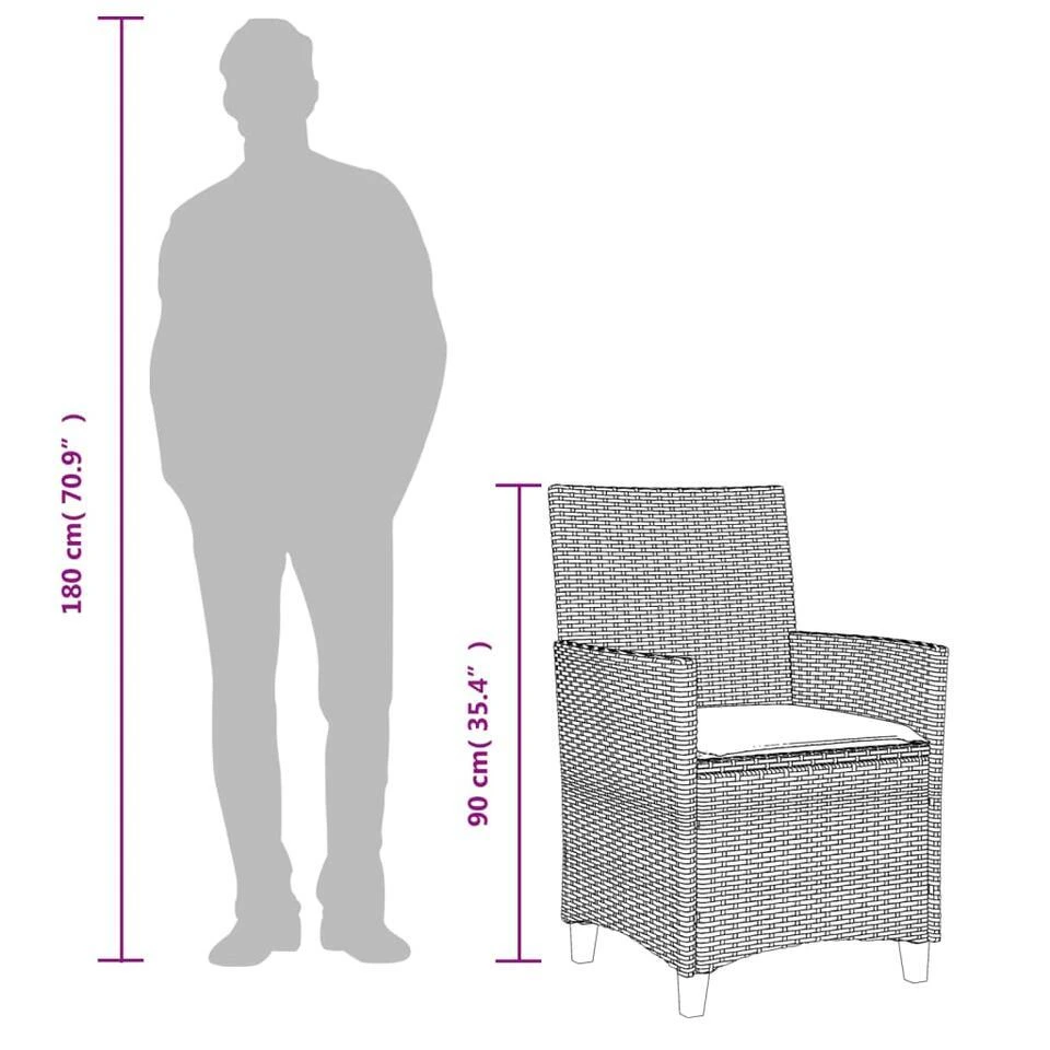 VidaXL - Tuinstoelen Met Kussens - Beige - Poly Rattan En Hout - 2 Stuks 10 VidaXL - Tuinstoelen Met Kussens - Beige - Poly Rattan En Hout - 2 Stuks - Afbeelding 10