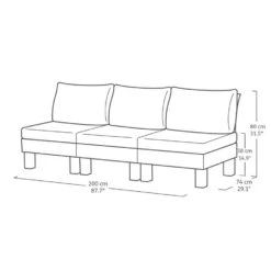 Keter Signature Elements 3-zits Loungebank - Met Groene Kussens - Cappuccino -VIDAXL Winkel e00a66994dcd4570a7648cb032e37e6f